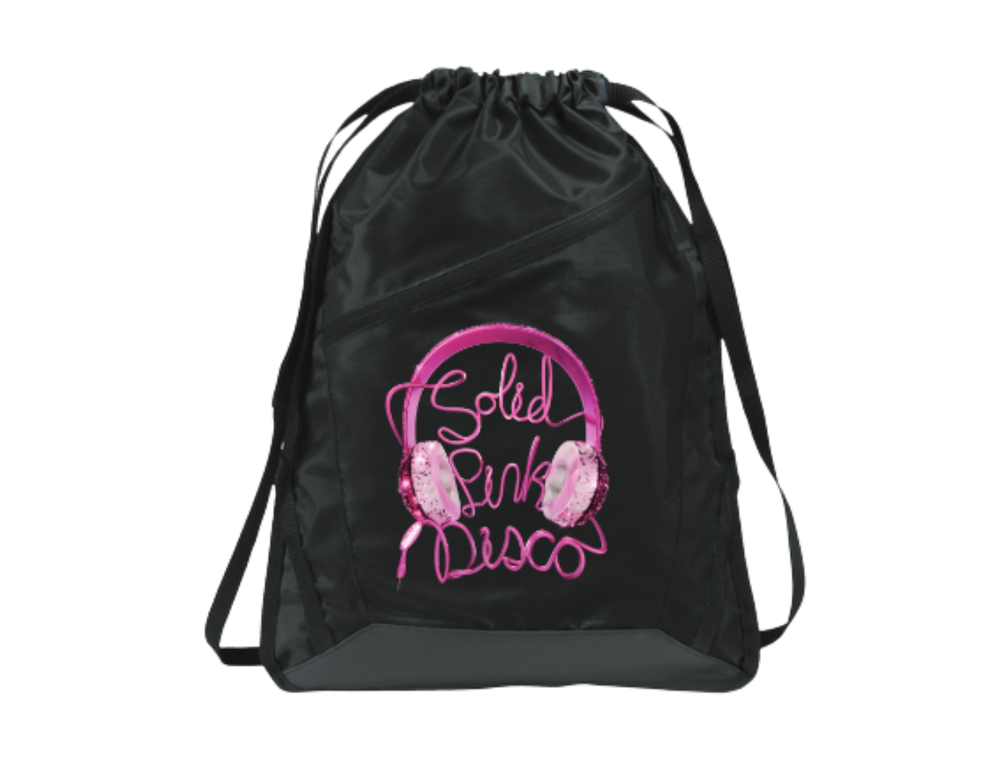 Solid Pink Disco Drawstring Bag